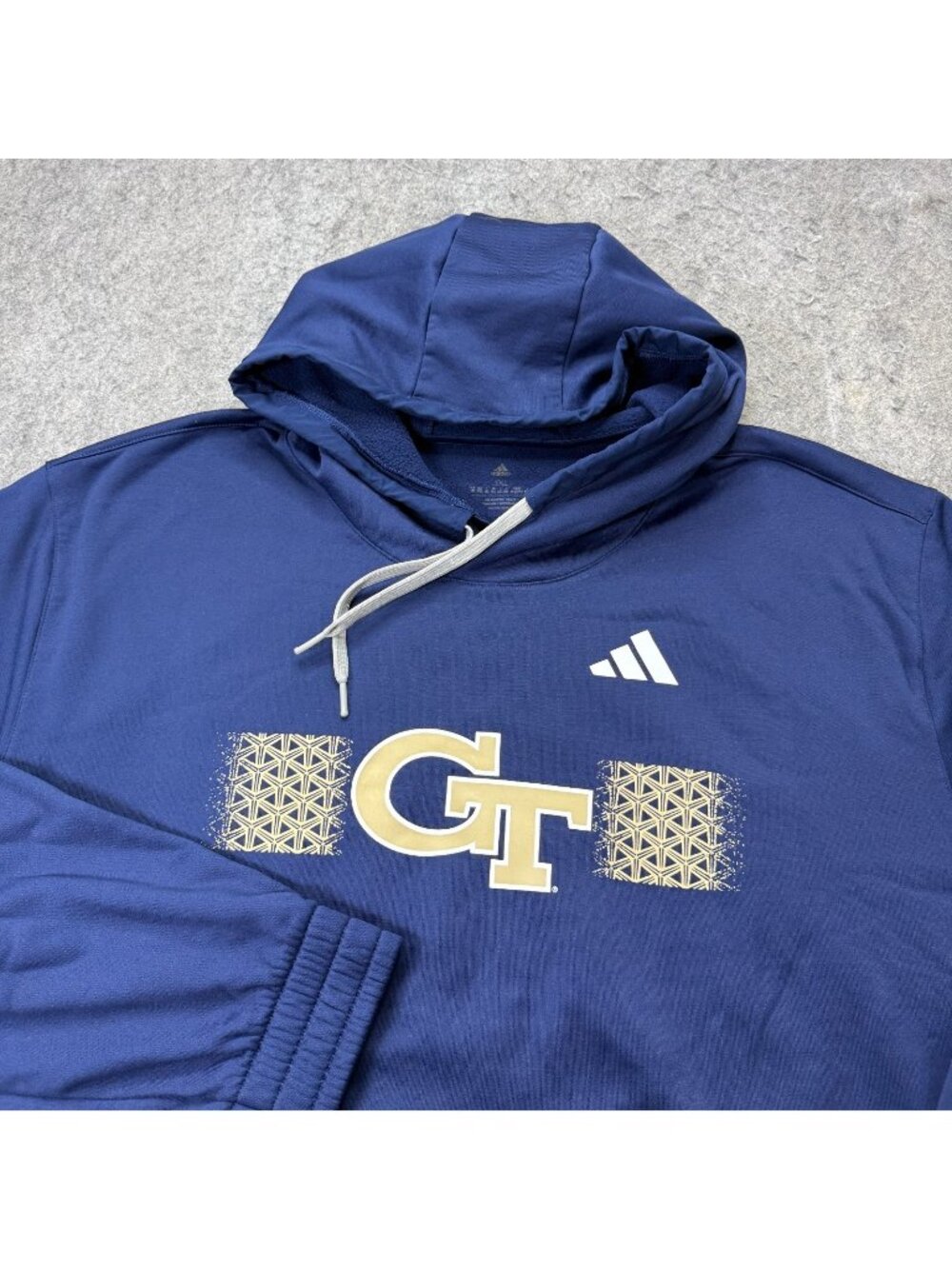 Georgia Tech Yellow Jackets Adidas Hoodie Men 3XL Blue Fleece Pullover b039